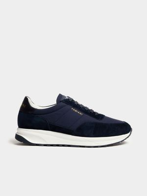 Fabiani Men's Leather and Suede Navy Runner