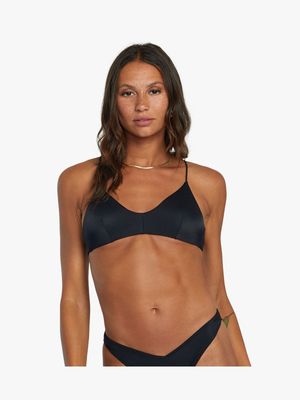 Women's RVCA Black Solid Crossback Bikini Top