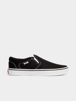 Vans Men's Asher 187 Black/White Slip-On Sneaker