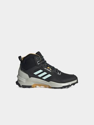 Mens adidas Terrex AX4 Gore-Tex Black/Grey/Blue Mid Hiking Boots