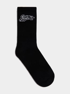 Puma Unisex 90's Black Mid Tennis Socks