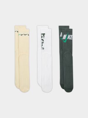 Nike Unisex 3-Pack Everyday Plus Cushioned Multicour Socks