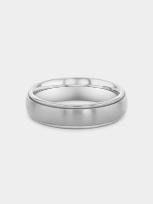 Stainless Steel Brushed Grooved Edges Ring