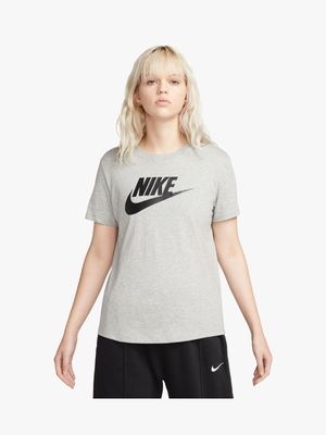 Womens Nike Essential Icon Futura Grey Tee
