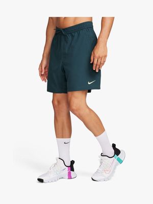 Mens Nike Dri-Fit Form 7 Inch Unlined Jungle Green Shorts