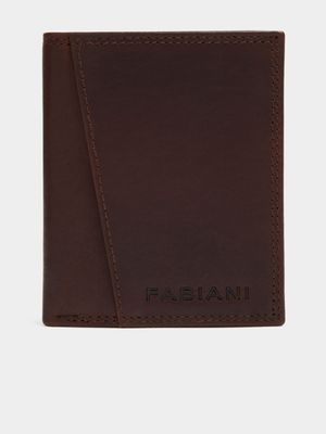 Fabiani Men's Billfold Cardholder Brown Wallet