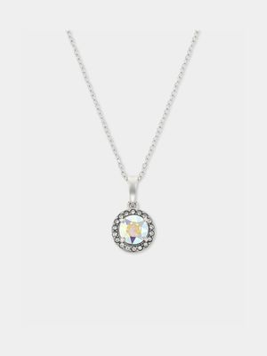 Sterling Silver Crystal Women's October Birthstone Pendant Necklace