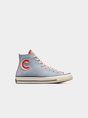 Mens Converse Grey/Red/White Chuck 70 High Sneakers