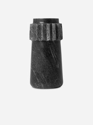 Marble Black Block Detail Vase 21x 10.5cm