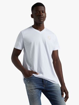 Fabiani Men's V-Neck White T-Shirt
