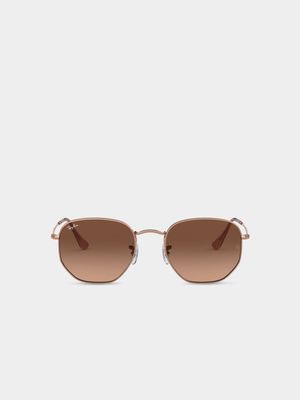 Women's Ray-Ban Copper Hexagonal Sunglasses