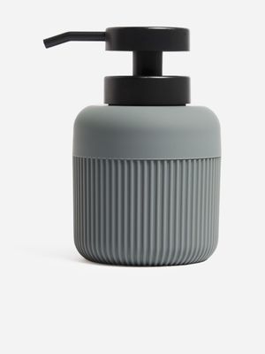 Jet Home Charcoal Ribbed Soap Dispenser