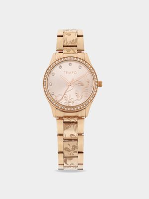 Tempo Floral Pink Ladies Watch