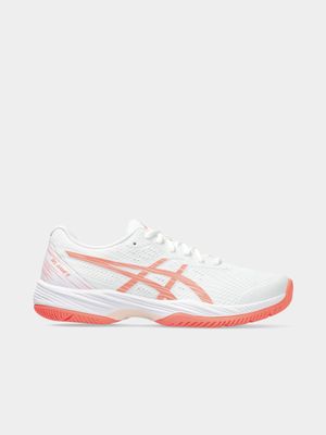 Womens Asics Gel-Game 9 White/Sun Coral Court Shoes