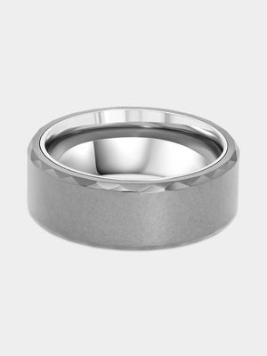 Tungsten 2-Tone Matt Edge Ring