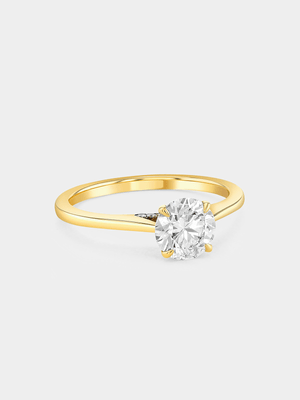 Yellow Gold 1ct Lab Grown Diamond Solitaire  Ring