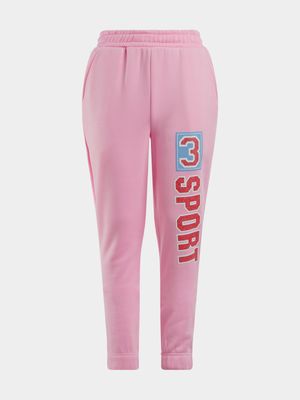 Jet Young Girls MS Pink Active Jogger Pants Cotton Blend