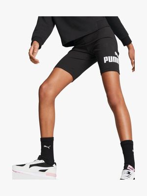 Girls Puma Essential Logo Black Short Leggings