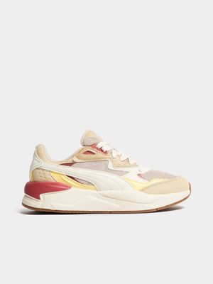 Junior Grade-School Puma X-Ray Speed Natural Beige/Red Shoes