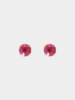 Studex Gold Plated 5mm Rose Birthstone Studs - October