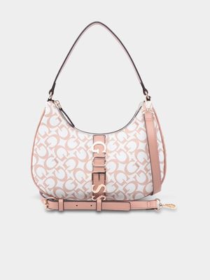 Women's Guess Pink Garrick Mini Top Zip Bag
