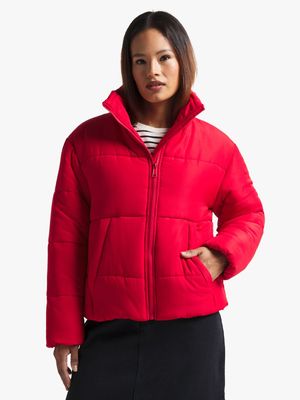 Women's Red Puffer Jacket