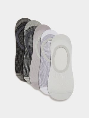 Ts Grey 5 Pack Mesh Invisible Socks