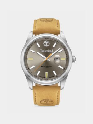 Timberland Orford Stainless Steel Grey Dial Tan Leather Watch