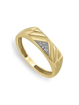 Yellow Gold & Diamond Men's Dress Ring