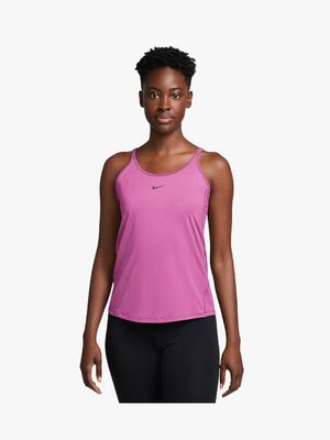 Womens Nike One Classic Dri-Fit Strappy Pink Tank Top