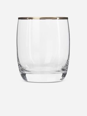 glamour whiskey glass w/gold rim 320ml
