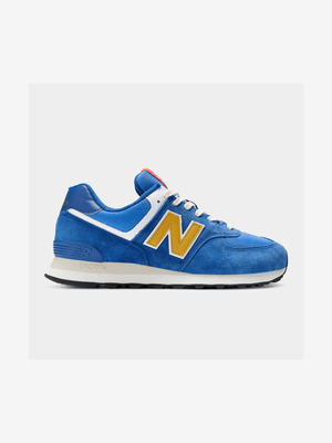 New Balance Men's 574 Blue/Yellow Sneaker