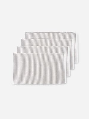 placemat grey stripe ribbed 4pack