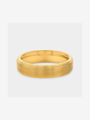 Stainless Steel Gold Plated Matte Centre Ring