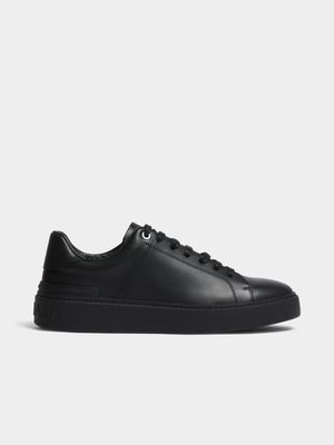 Fabiani Men's Cutline Leather Black Court Sneakers