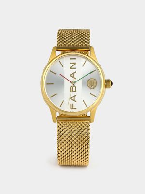 Fabiani Men’s Silver & Gold Plated Stainless Steel Mesh Watch