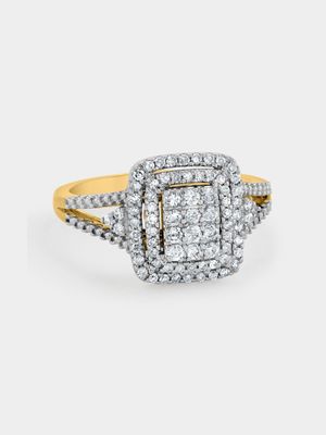 Yellow Gold 0.50ct Diamond Women’s Radiant Rectangle Ring