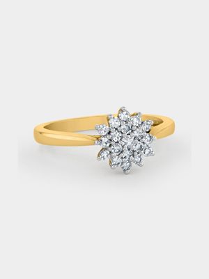Yellow Gold 0.16ct Diamond Starburst Ring