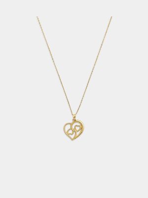 Yellow Gold Twined Heart Pendant on a Chain