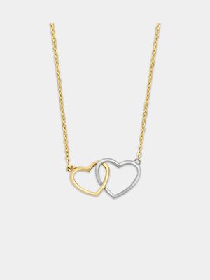 Yellow Gold  Linked Hearts Necklet