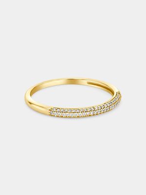 Yellow Gold 0.13ct Diamond Pavé Ring