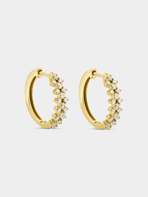 Yellow Gold 0.50ct Diamond Women’s Scatter Hoop Earrings