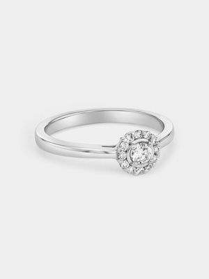 White Gold 0.25ct Diamond Solitaire Halo Ring