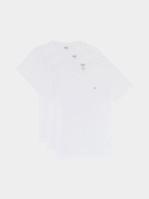 Men's Diesel White Umtee-Michael Three-pack T-Shirt