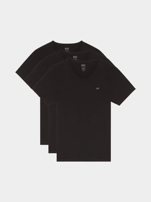 Men's Diesel Black Umtee-Michael Three-pack T-Shirt