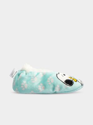 Snoopy Blue 12-18 Months Sherpa  Slippers