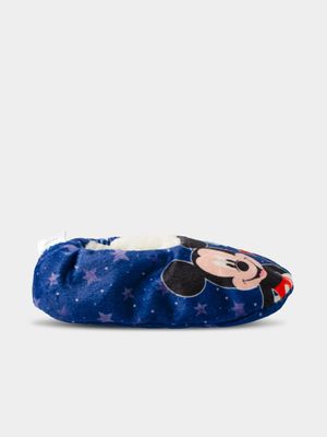 Mickey Mouse Blue 18-24 Months Sherpa Slippers