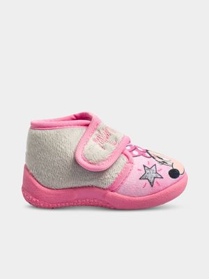 Minnie Mouse Pink Hook and Loop Slippers