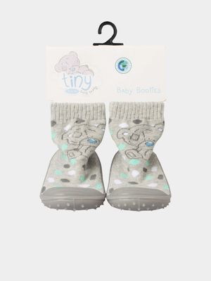 Tiny Teddy Grey 12-18 Months Socks with Rubber Sole