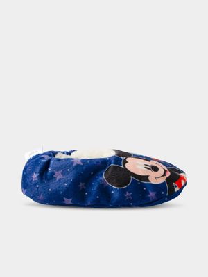 Mickey Mouse Blue Sherpa Slippers